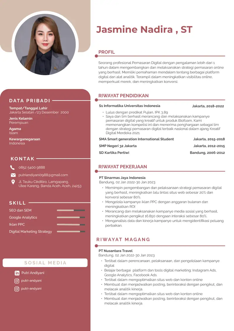 Template CV Chic Block